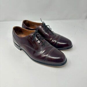 Bostonian Classics Mens Cap Toe Oxfords Burgundy Leather Dress Shoes 10.5 M